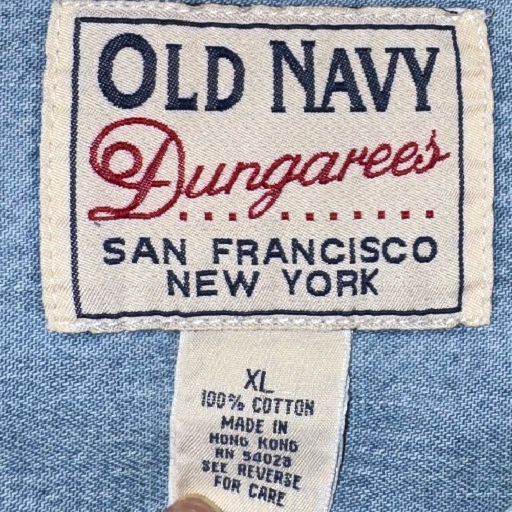 Old Navy Dungarees Blue Denim Shirt - Picture 12 of 12
